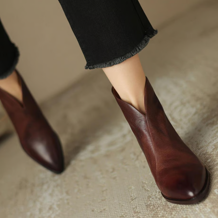 Camelia - Luxury Ankle Boots with Low Heel