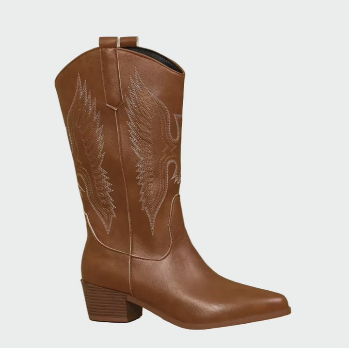 Western leather cowboy boots