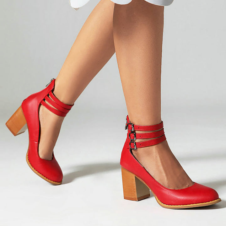 Casilda | Plain sandals with ankle strap and thick sole