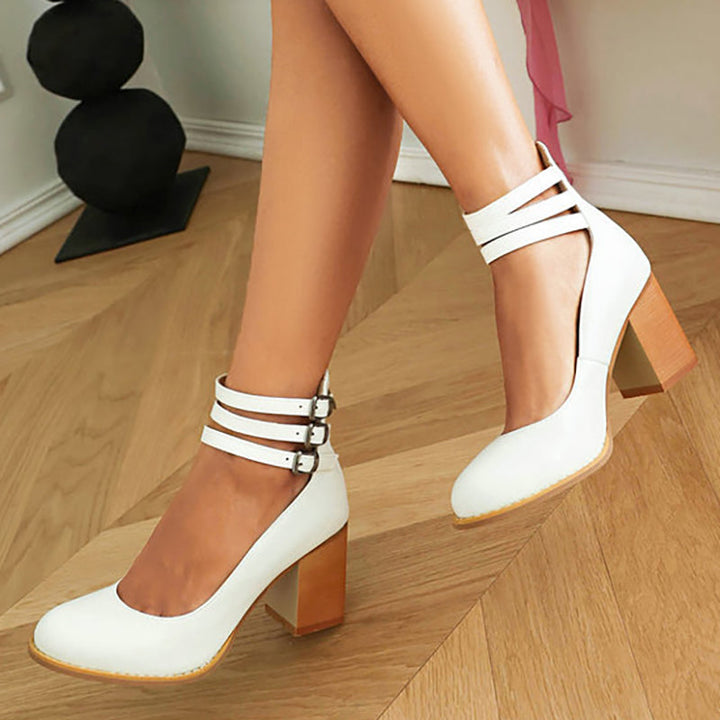 Casilda | Plain sandals with ankle strap and thick sole