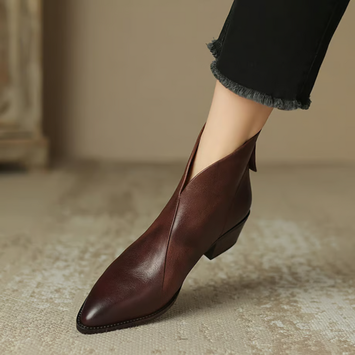 Camelia - Luxury Ankle Boots with Low Heel
