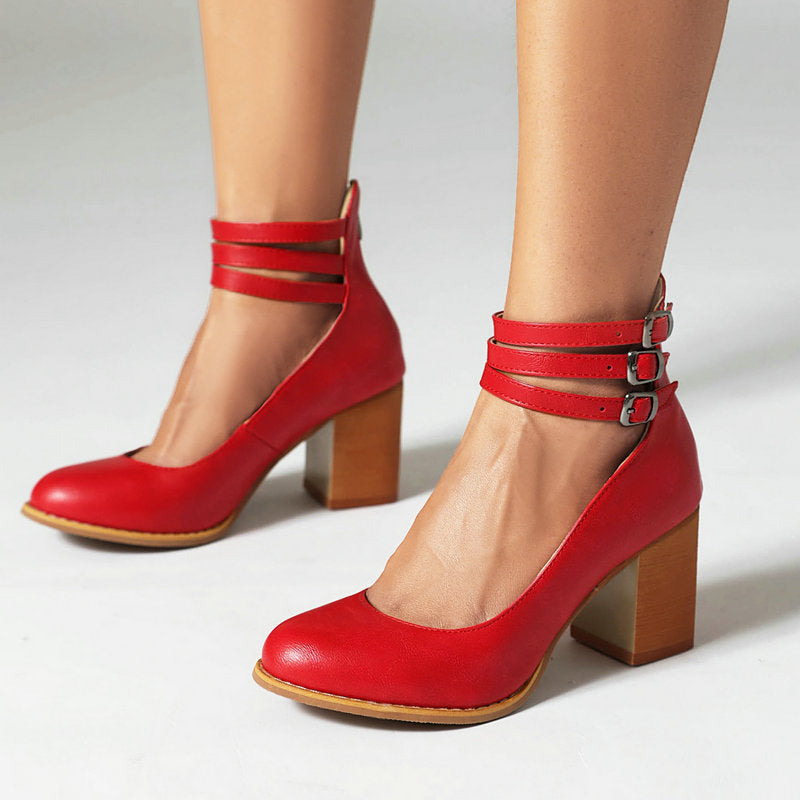 Casilda | Plain sandals with ankle strap and thick sole