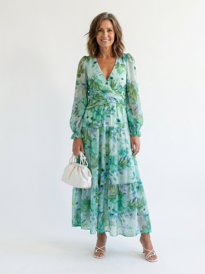 Madison | Maxi Floral Dress with Long Sleeves