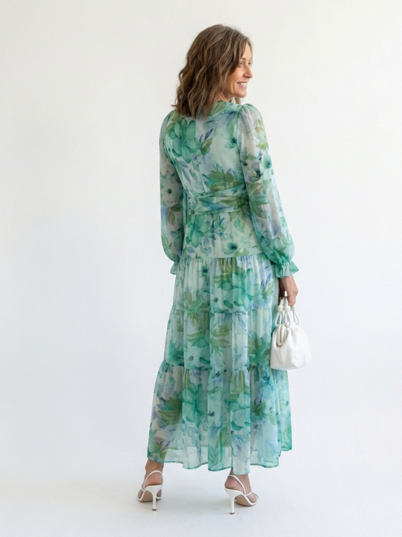 Madison | Maxi Floral Dress with Long Sleeves