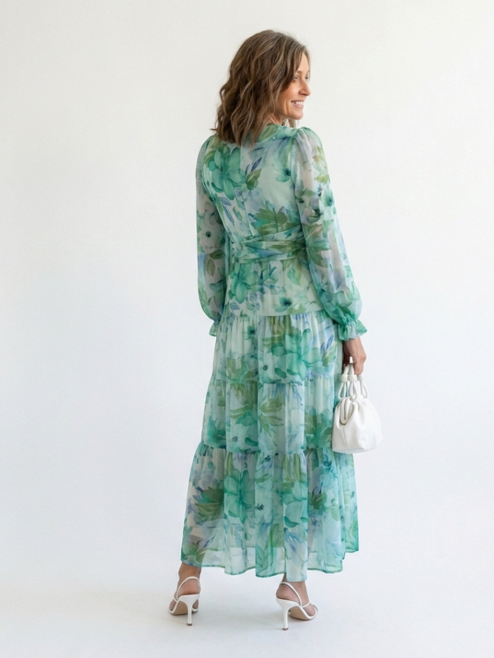 Madison | Maxi Floral Dress with Long Sleeves