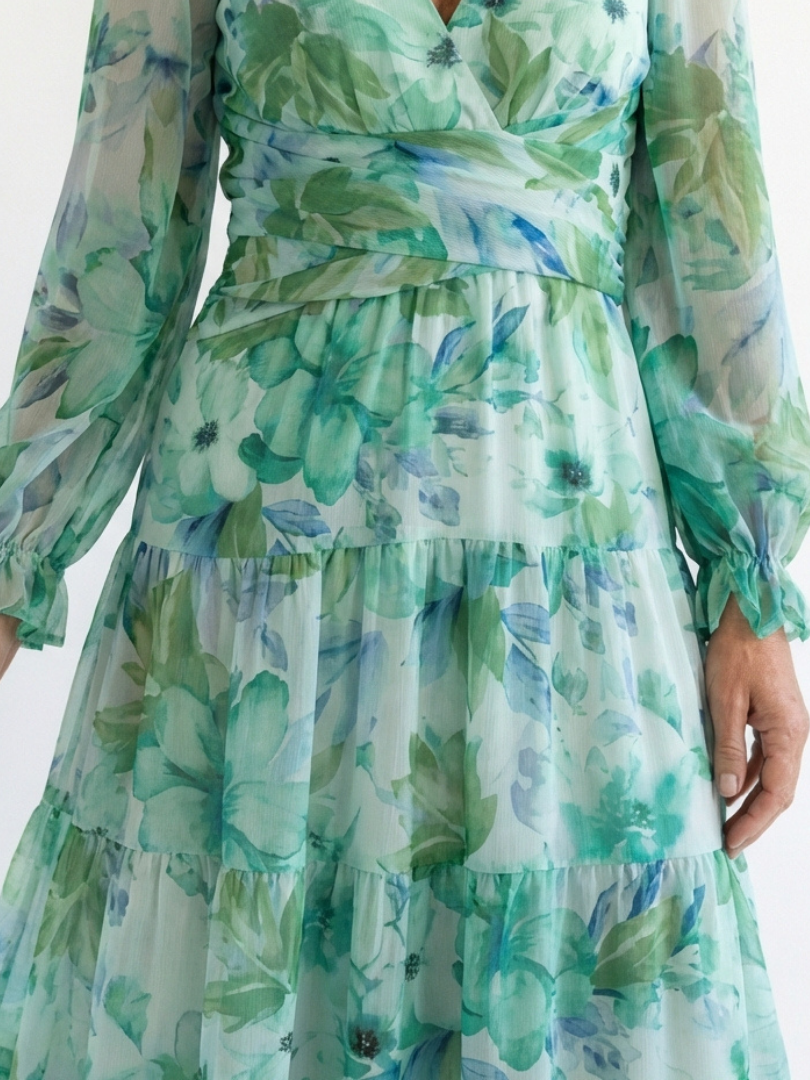 Madison | Maxi Floral Dress with Long Sleeves