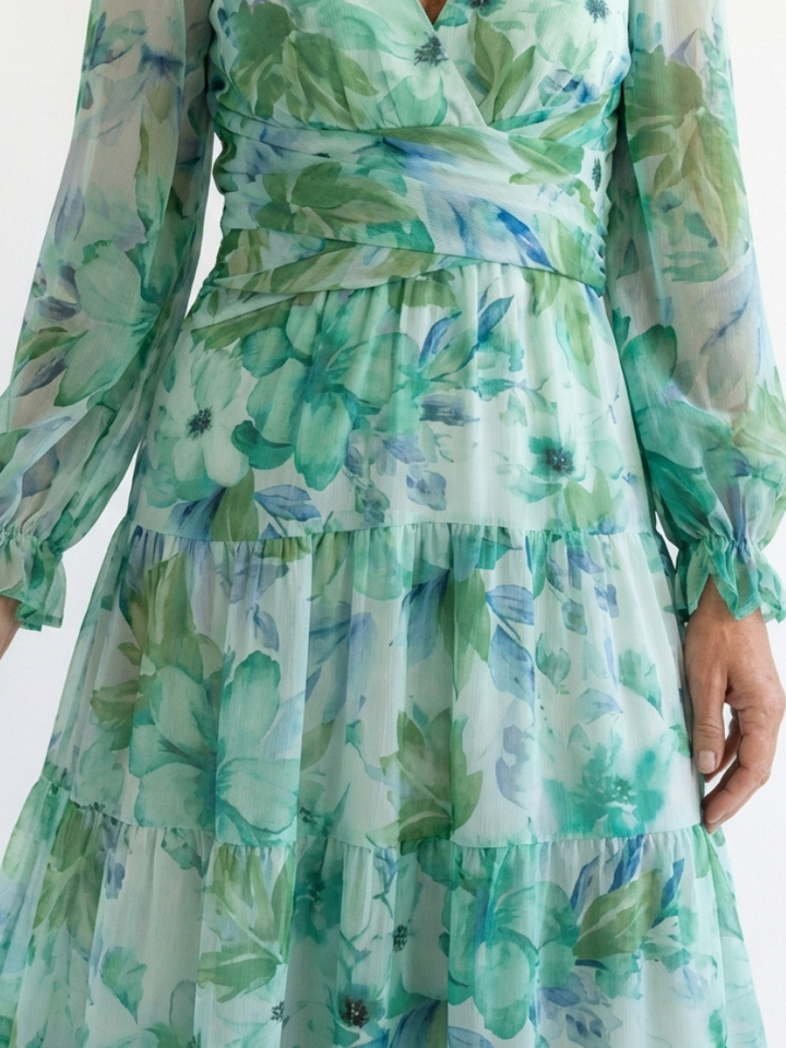 Madison | Maxi Floral Dress with Long Sleeves