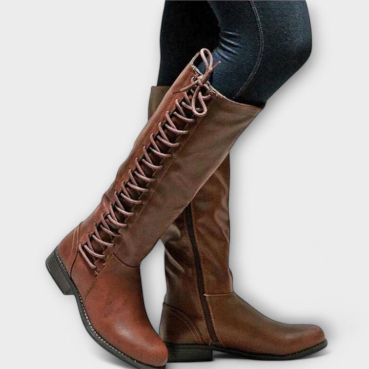 Lucia - Elegant Lace-Up Ankle Boots