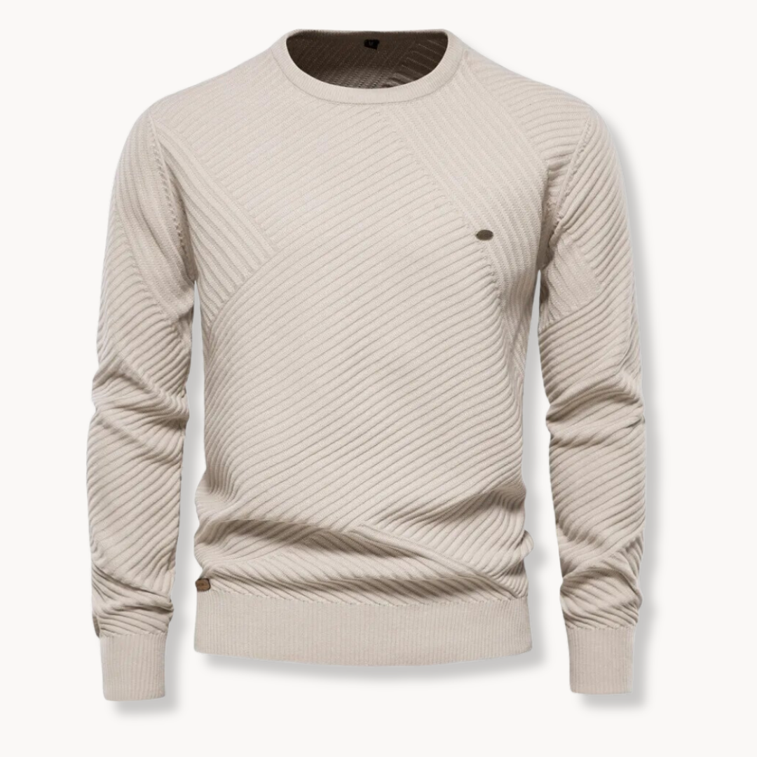 Justin - Ribbed Round Neck Pullover