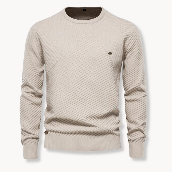 Justin - Ribbed Round Neck Pullover