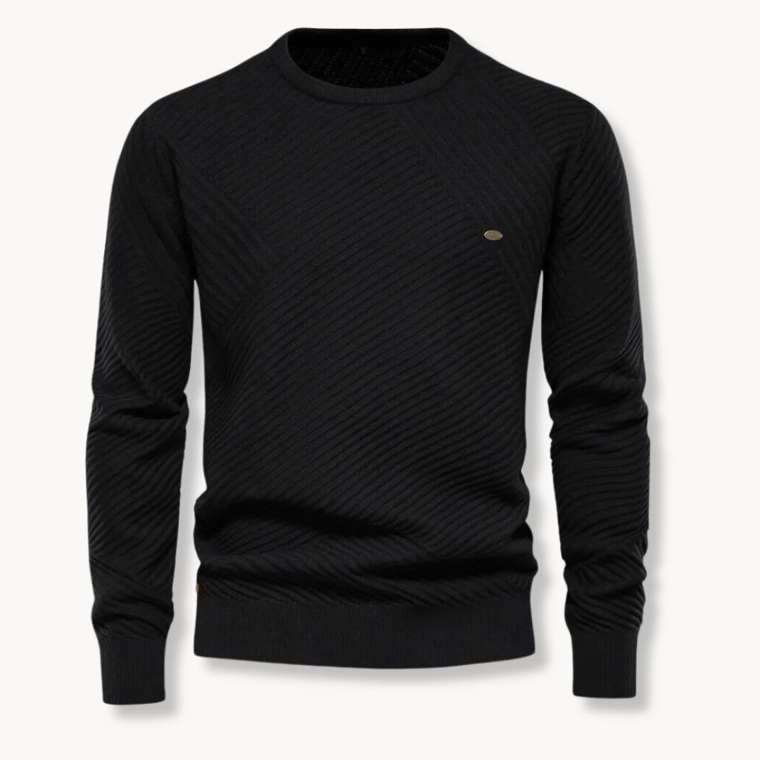 Justin - Ribbed Round Neck Pullover
