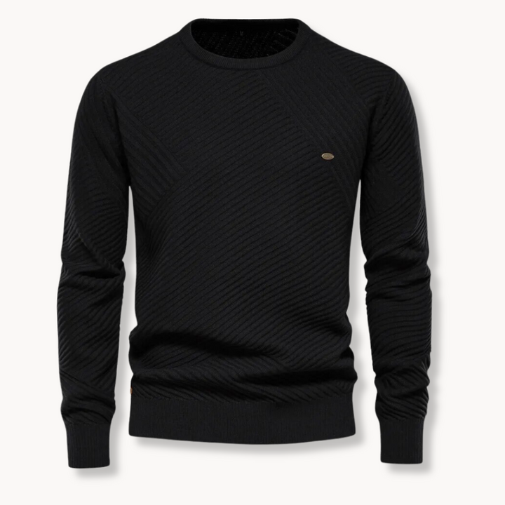 Justin - Ribbed Round Neck Pullover