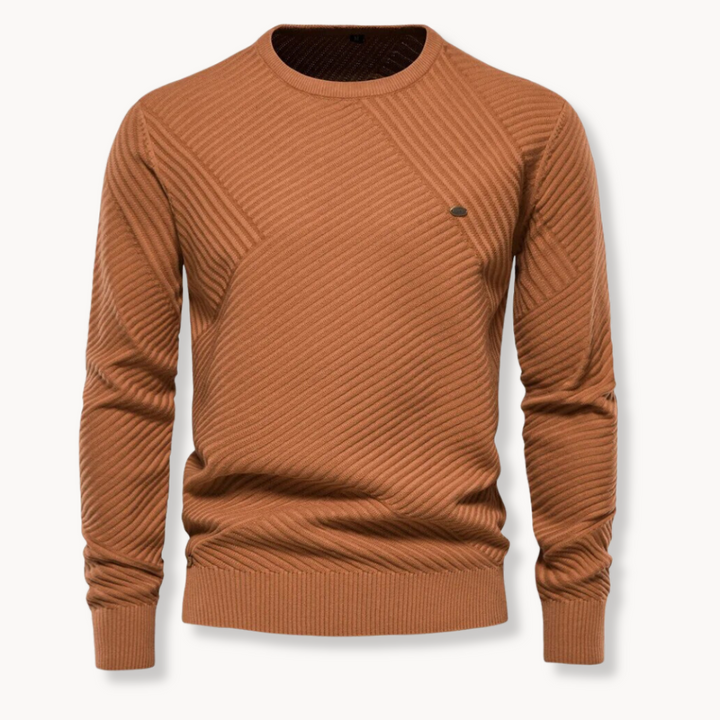 Justin - Ribbed Round Neck Pullover