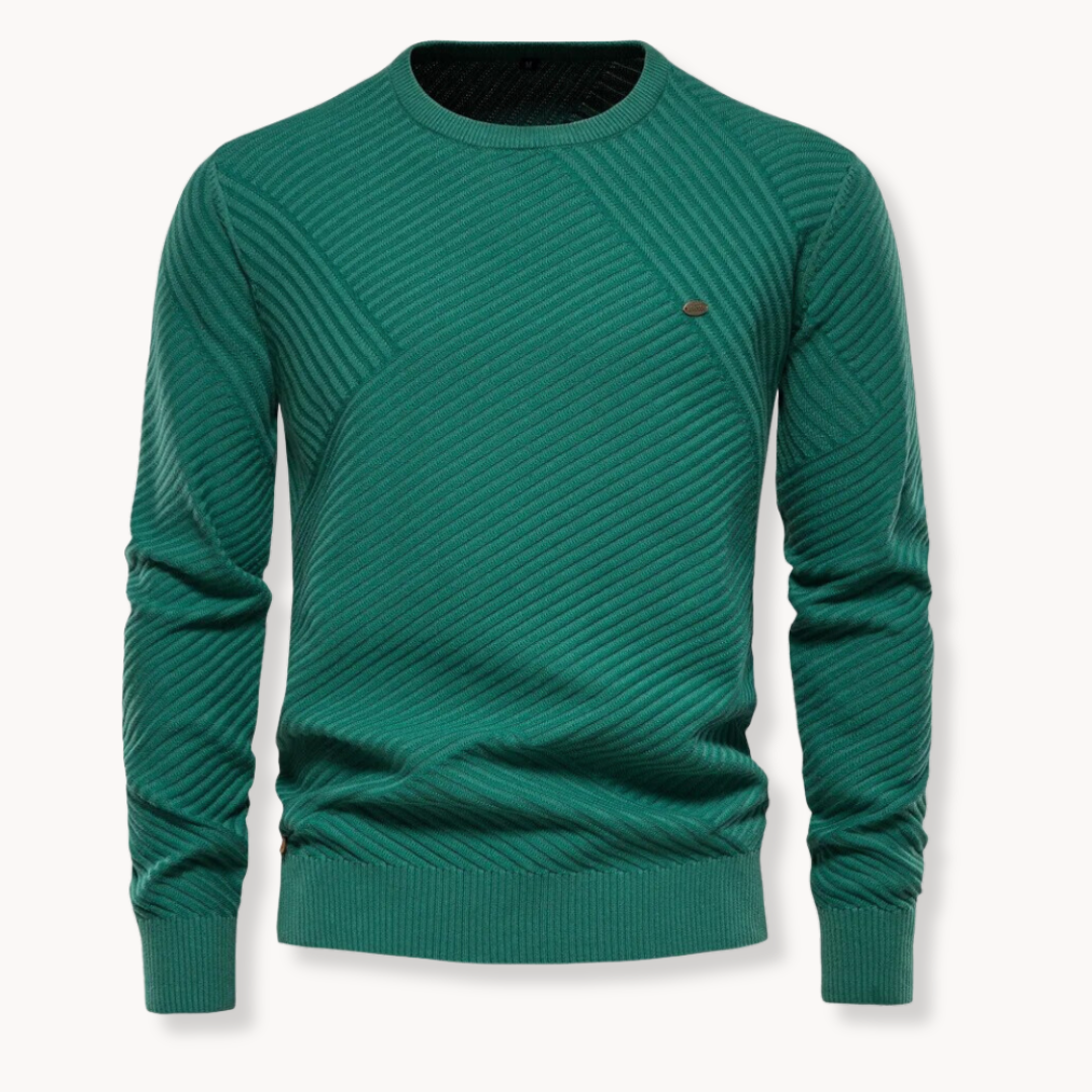 Justin - Ribbed Round Neck Pullover