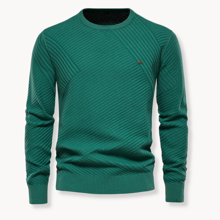 Justin - Ribbed Round Neck Pullover