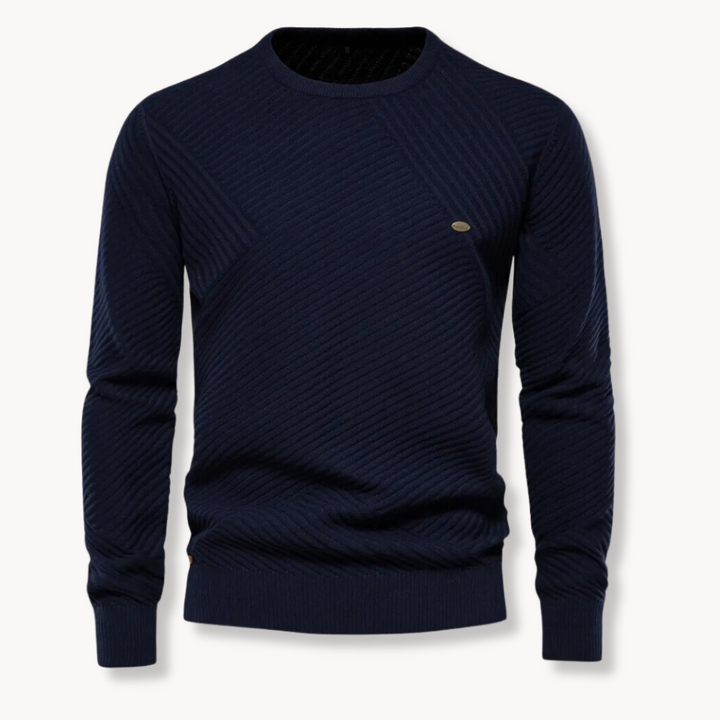 Justin - Ribbed Round Neck Pullover