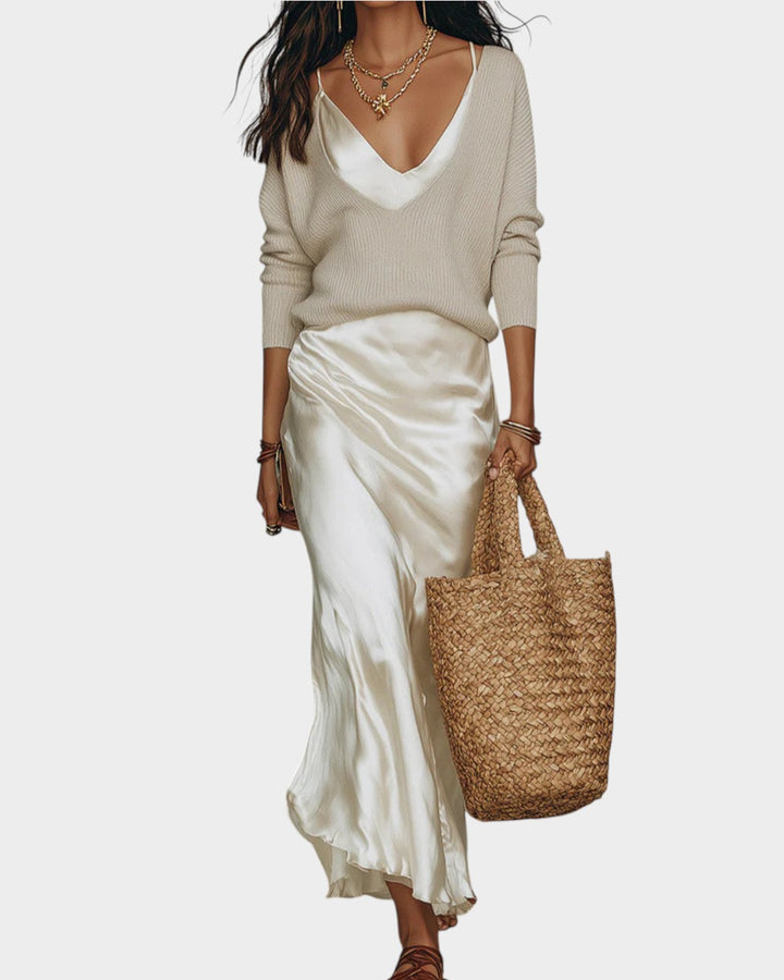 CLAIRE | Slip Dress & Knit Set