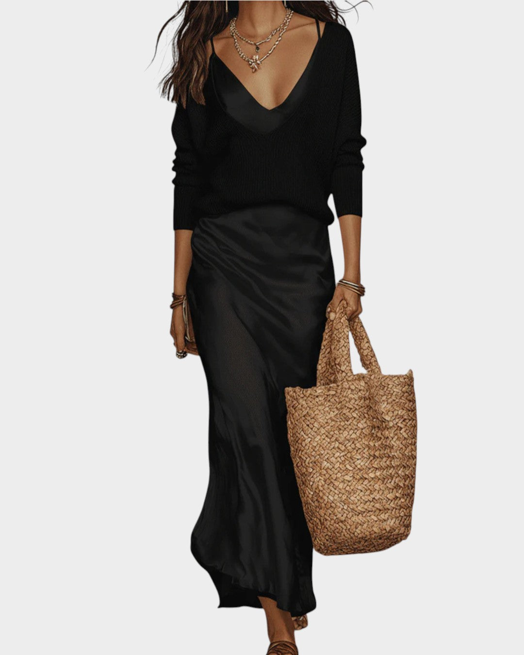 CLAIRE | Slip Dress & Knit Set