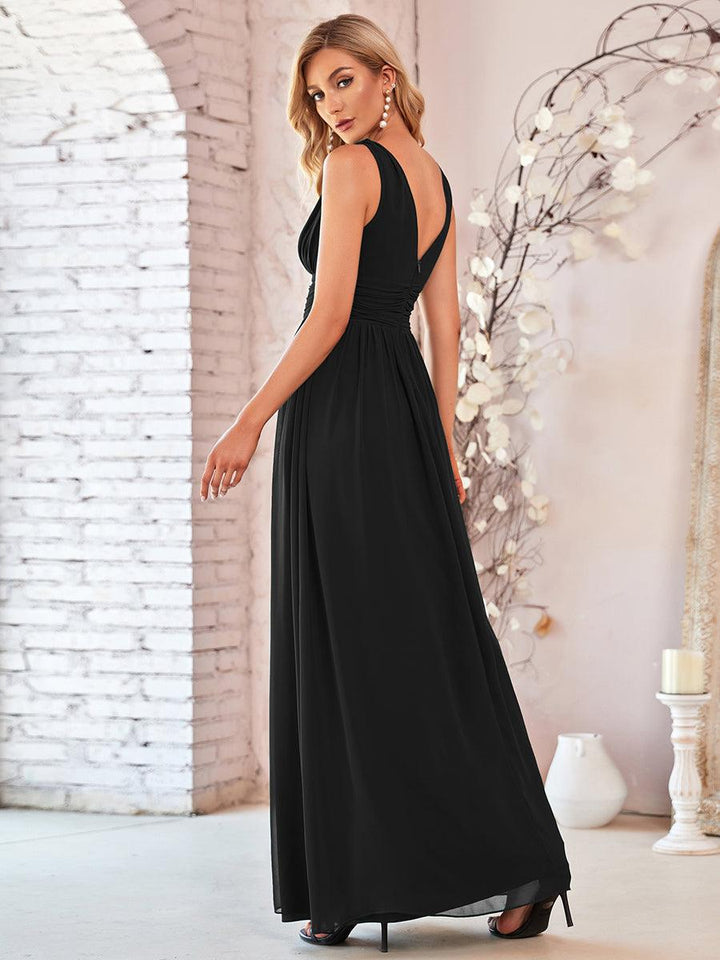Vanessa | Sleeveless Pleated Party Dress with V-Neck