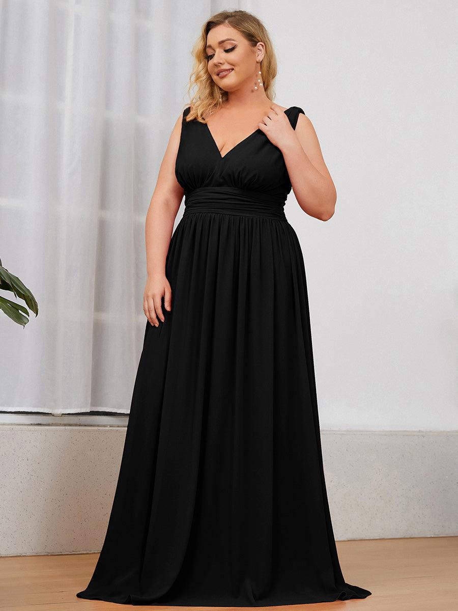 Vanessa | Sleeveless Pleated Party Dress with V-Neck