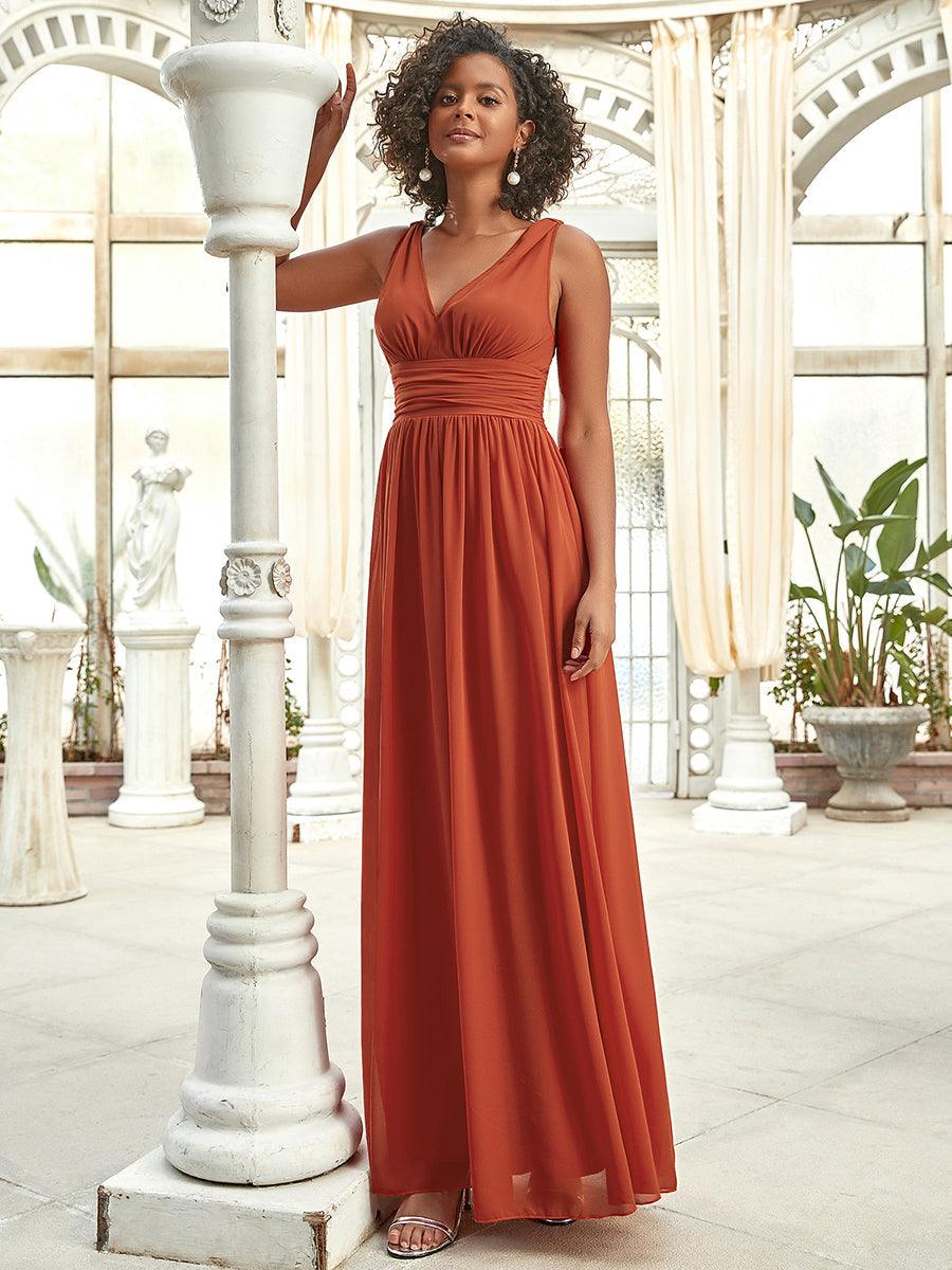 Vanessa | Sleeveless Pleated Party Dress with V-Neck
