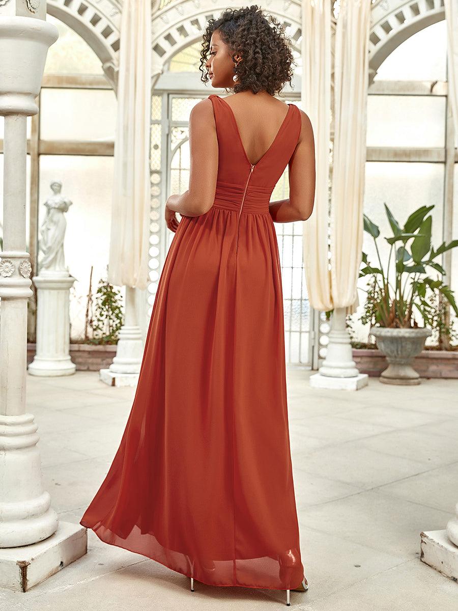 Vanessa | Sleeveless Pleated Party Dress with V-Neck
