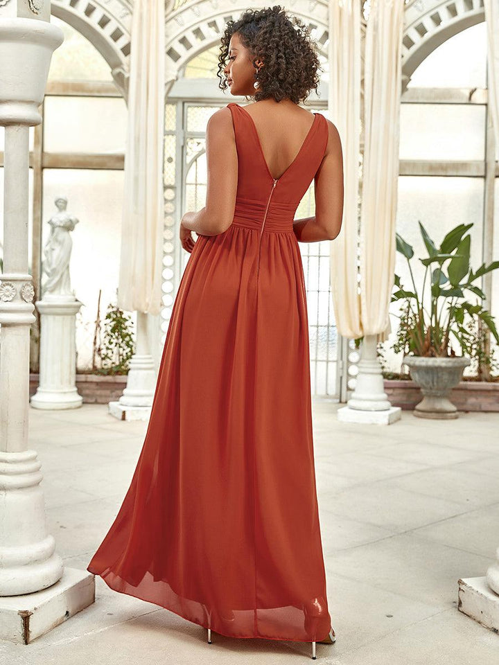 Vanessa | Sleeveless Pleated Party Dress with V-Neck