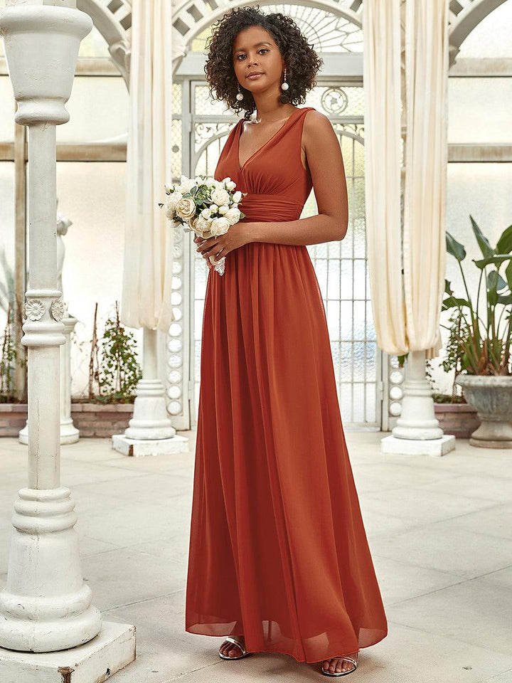 Vanessa | Sleeveless Pleated Party Dress with V-Neck