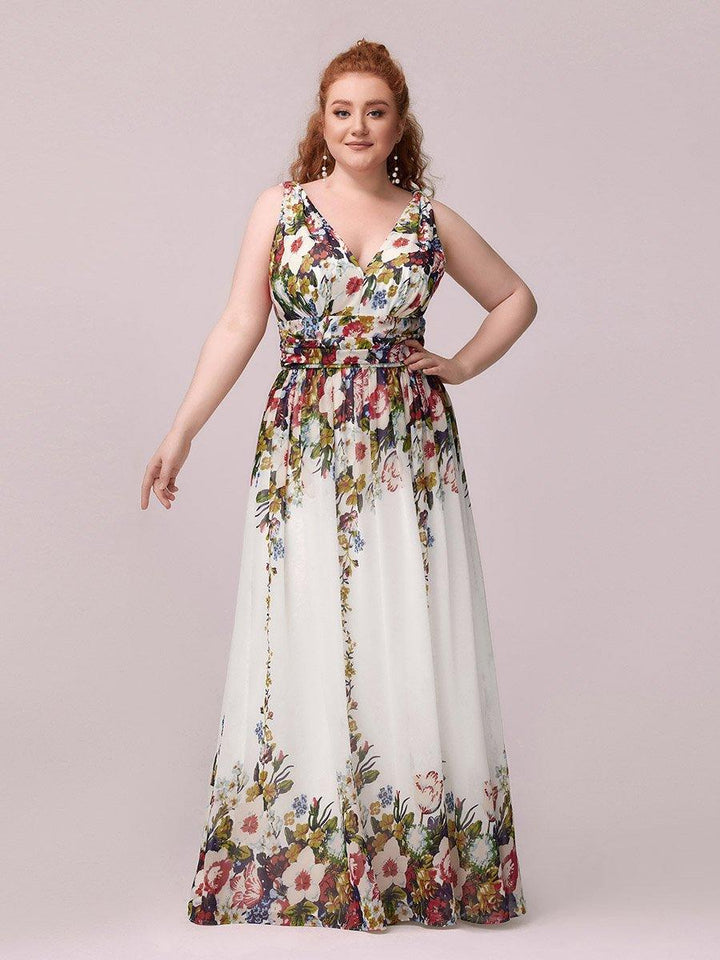 Vanessa | Sleeveless Pleated Party Dress with V-Neck