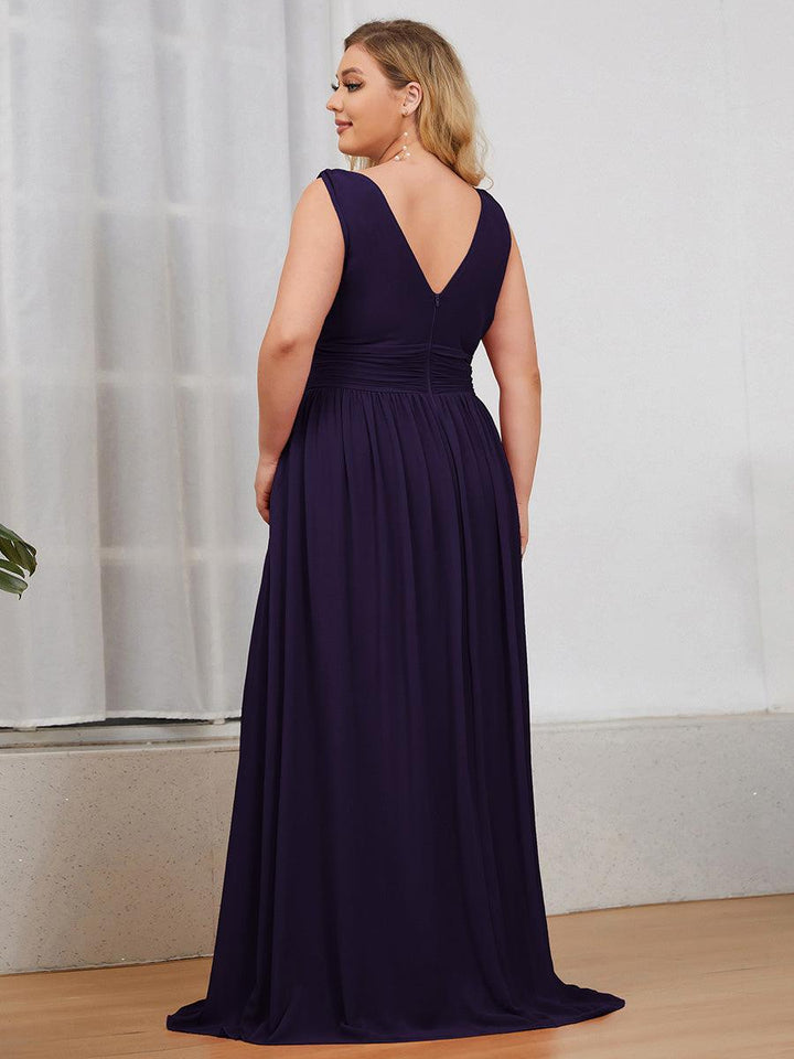 Vanessa | Sleeveless Pleated Party Dress with V-Neck