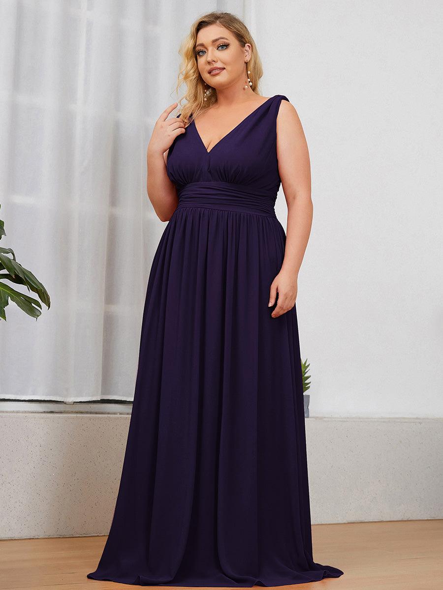 Vanessa | Sleeveless Pleated Party Dress with V-Neck