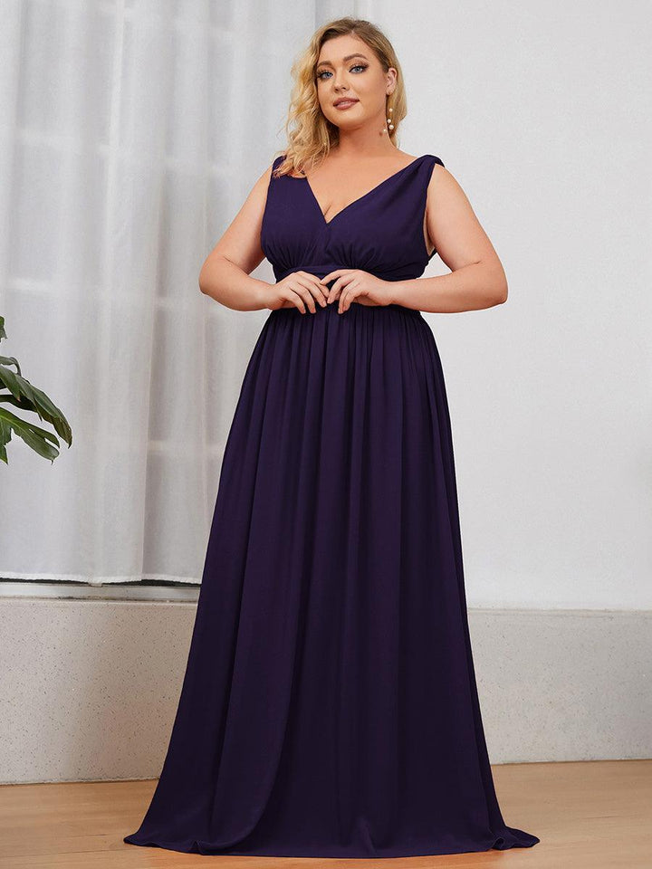 Vanessa | Sleeveless Pleated Party Dress with V-Neck