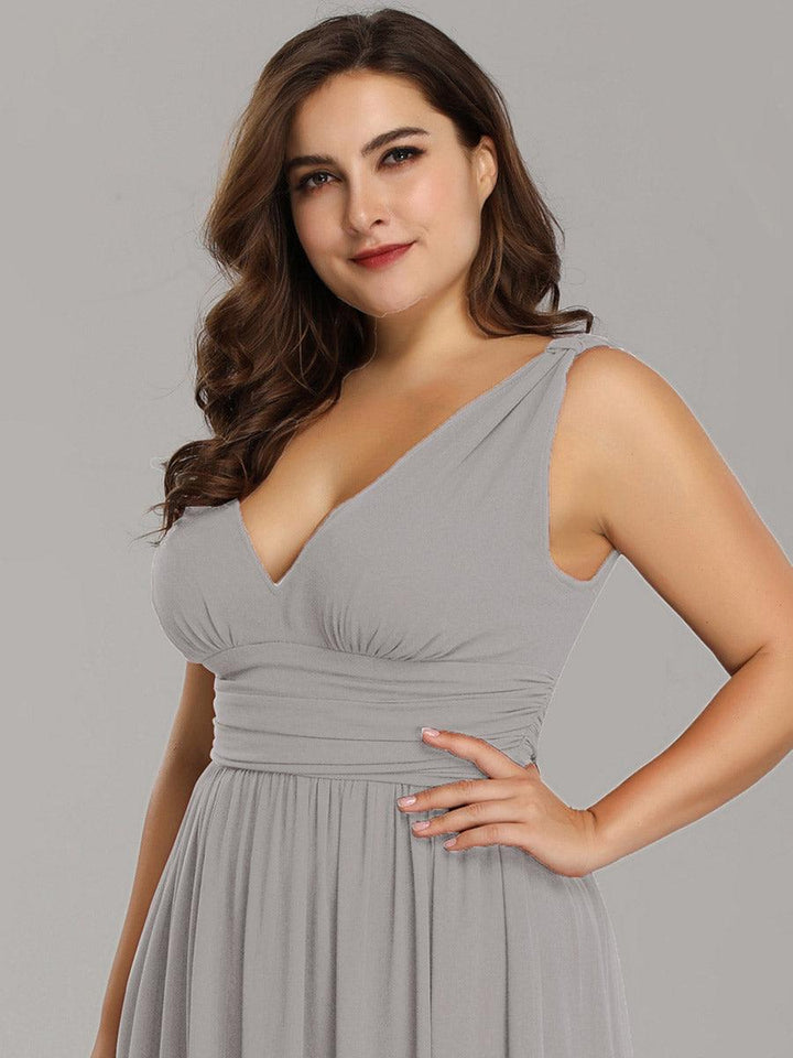 Vanessa | Sleeveless Pleated Party Dress with V-Neck