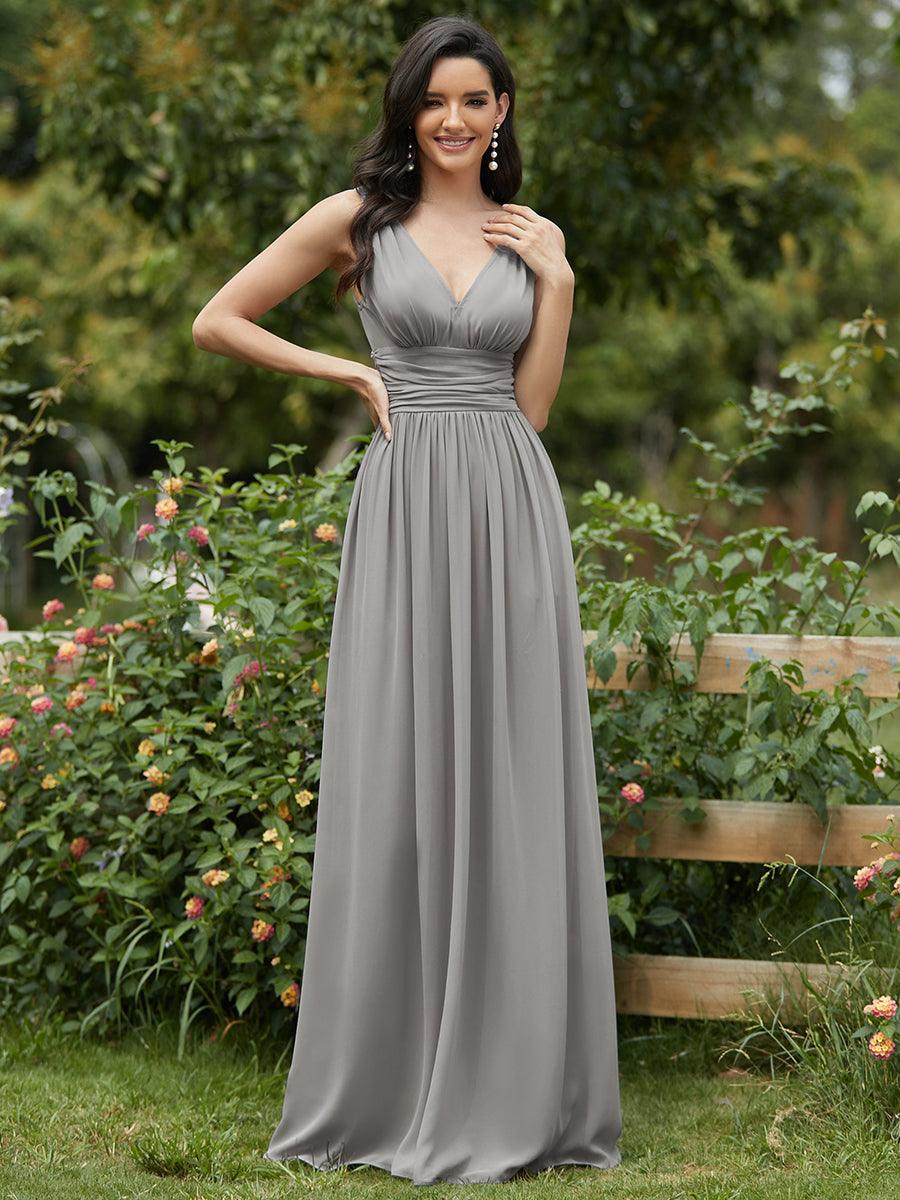 Vanessa | Sleeveless Pleated Party Dress with V-Neck