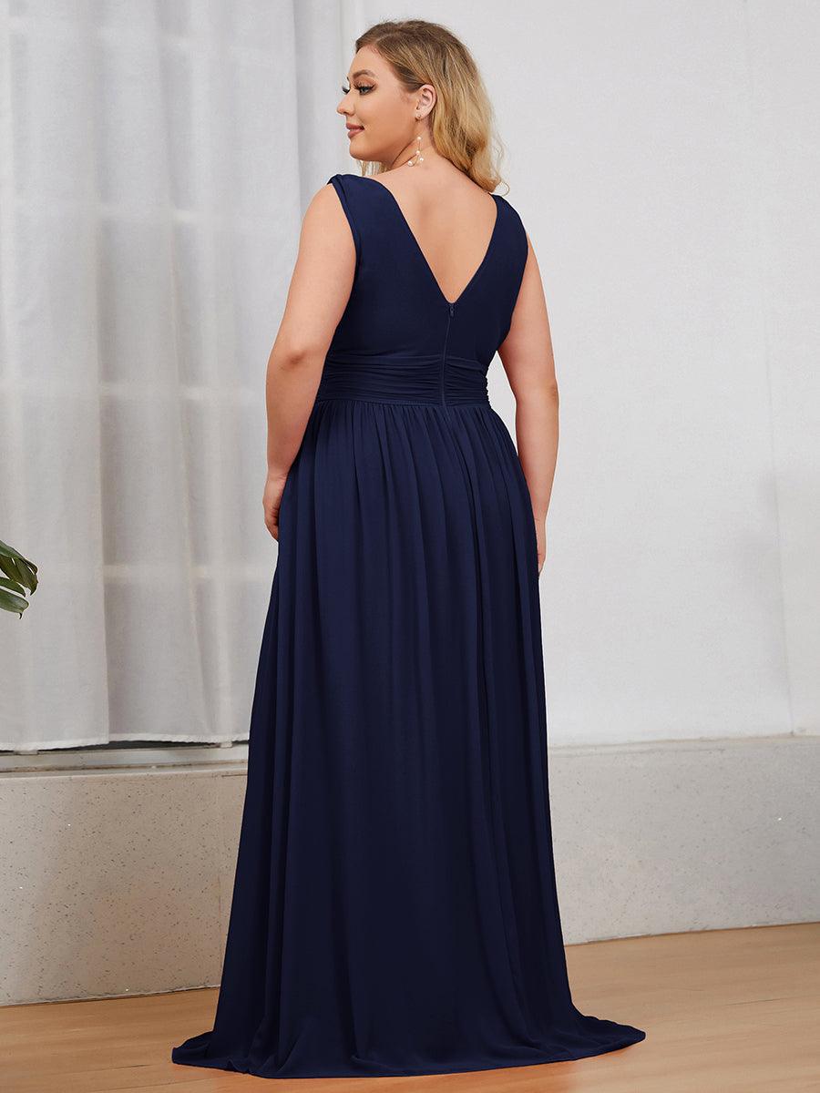 Vanessa | Sleeveless Pleated Party Dress with V-Neck