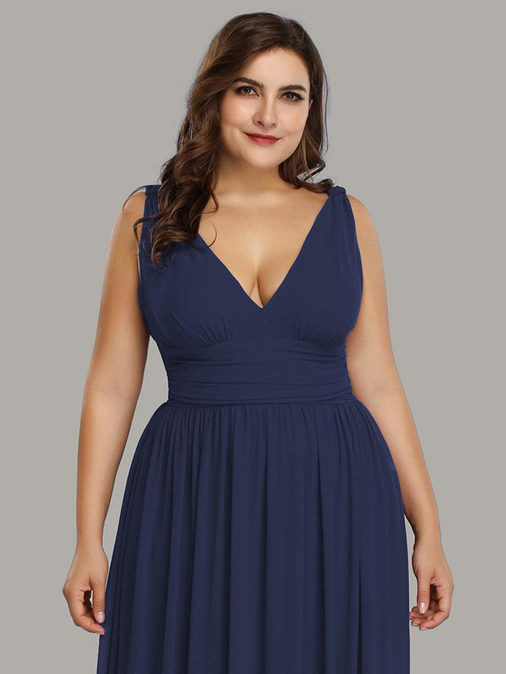 Vanessa | Sleeveless Pleated Party Dress with V-Neck