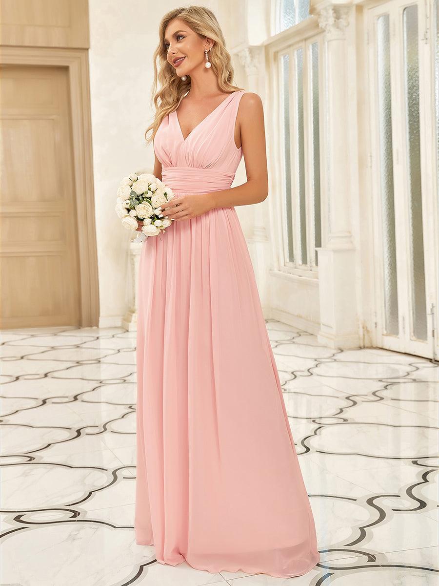 Vanessa | Sleeveless Pleated Party Dress with V-Neck