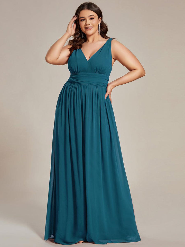 Vanessa | Sleeveless Pleated Party Dress with V-Neck