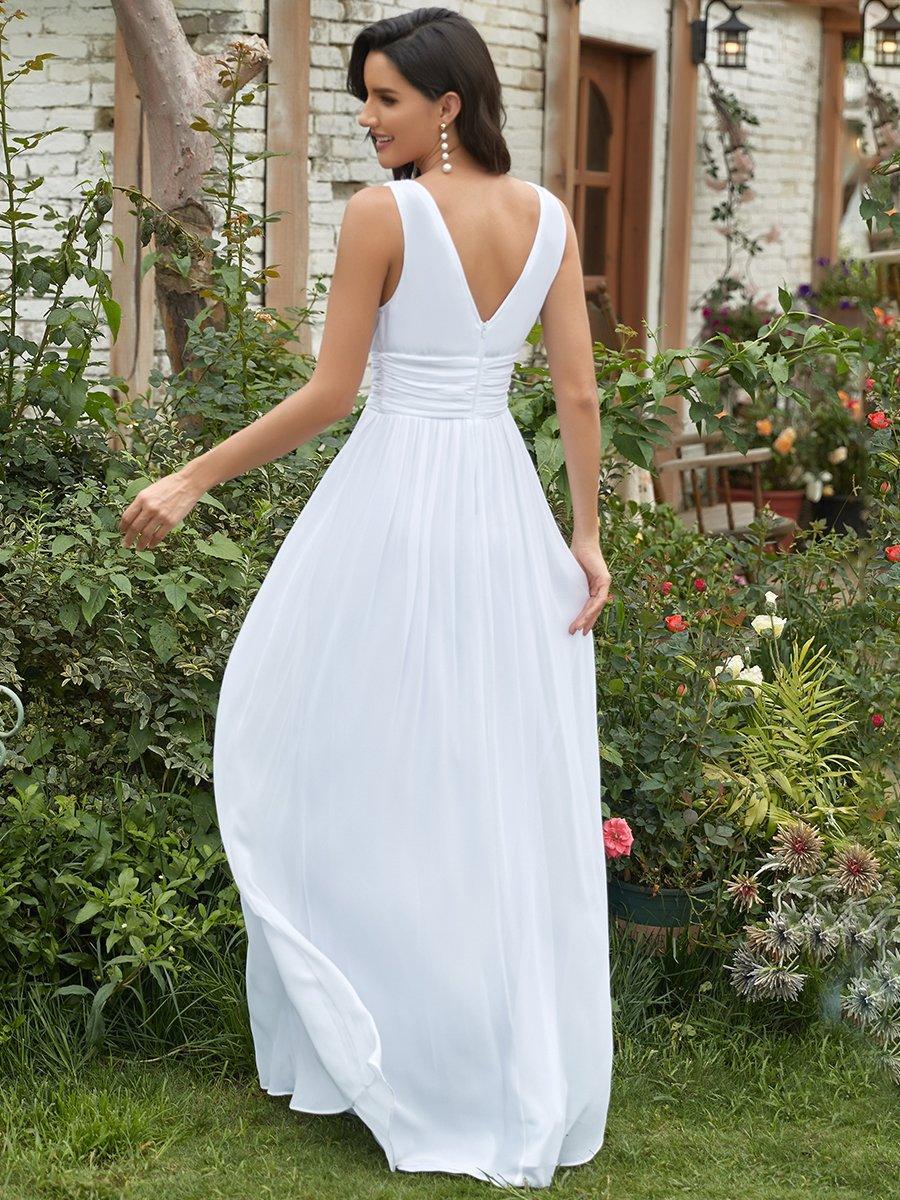 Vanessa | Sleeveless Pleated Party Dress with V-Neck