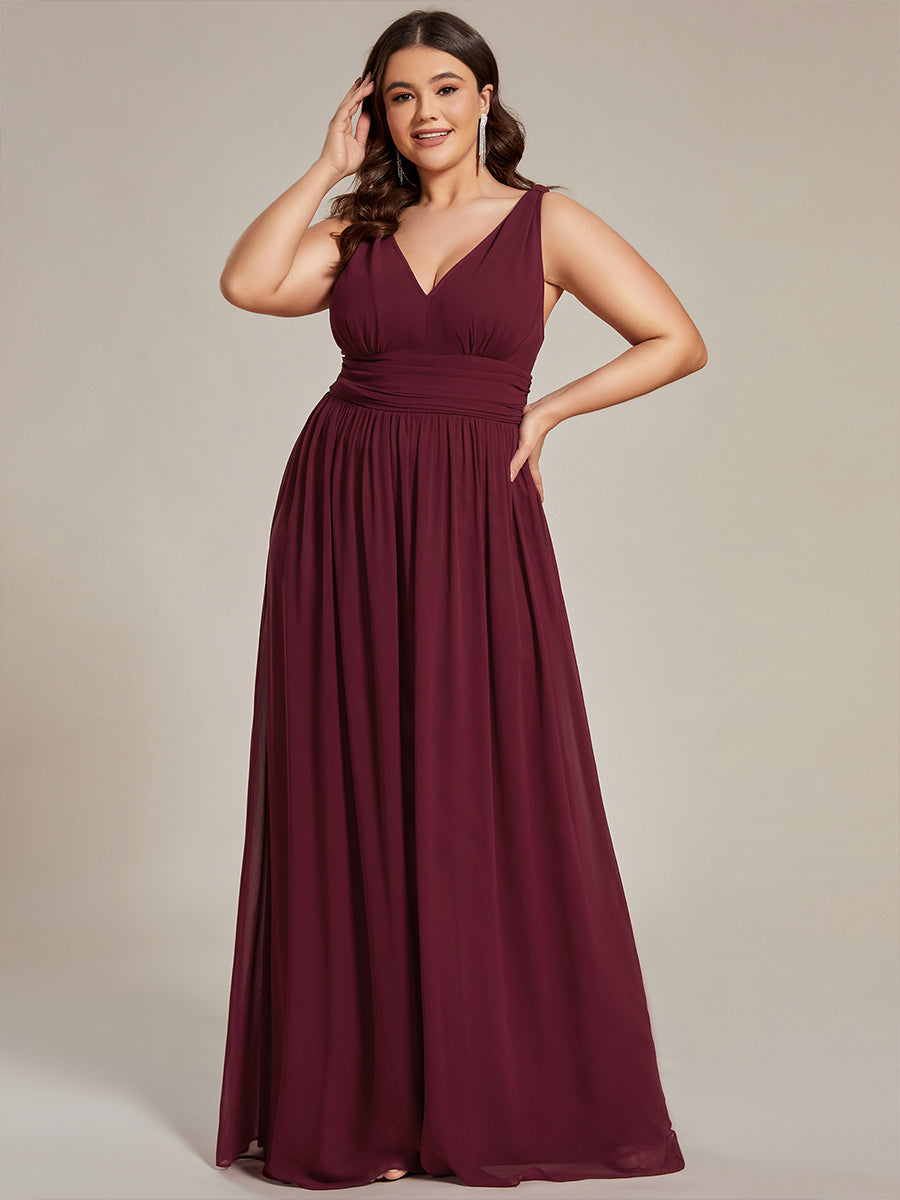 Vanessa | Sleeveless Pleated Party Dress with V-Neck