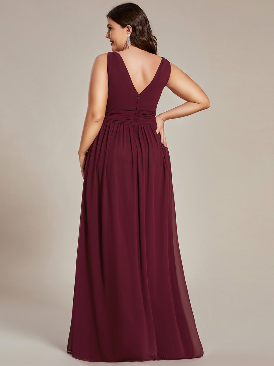 Vanessa | Sleeveless Pleated Party Dress with V-Neck