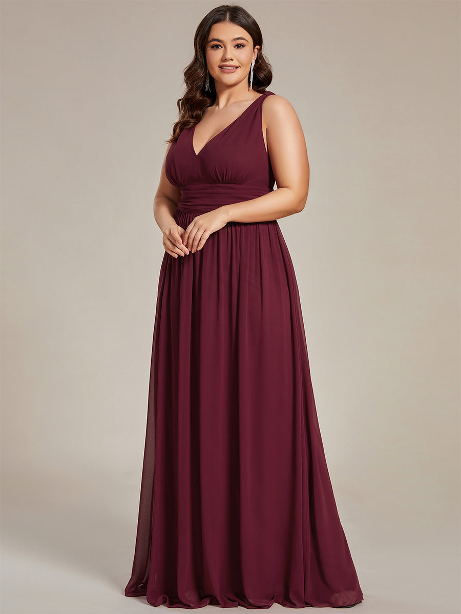 Vanessa | Sleeveless Pleated Party Dress with V-Neck