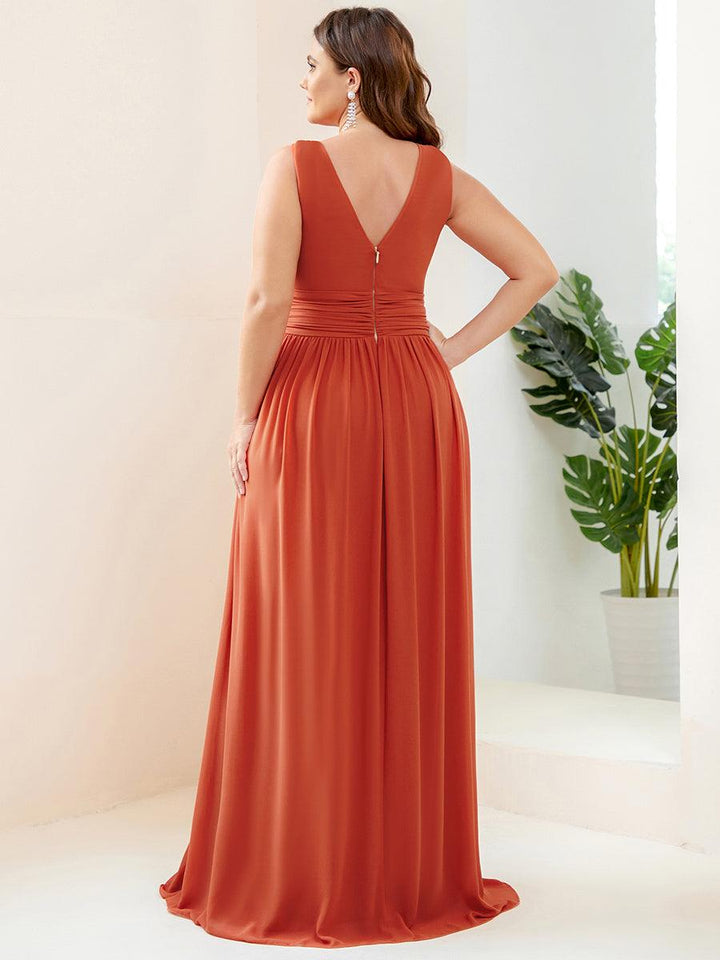 Vanessa | Sleeveless Pleated Party Dress with V-Neck