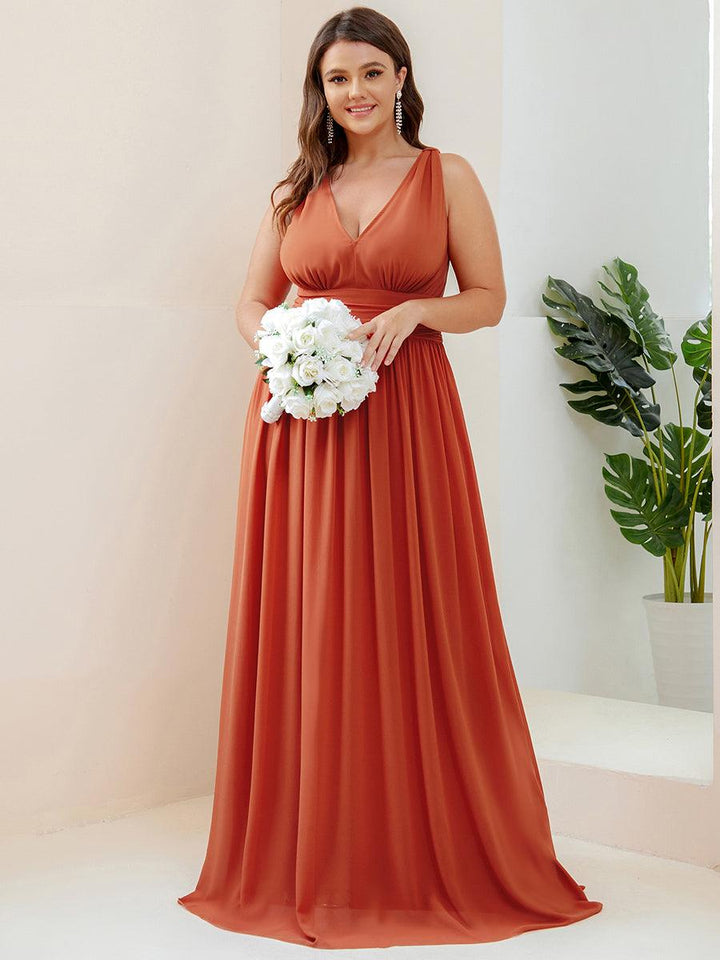 Vanessa | Sleeveless Pleated Party Dress with V-Neck