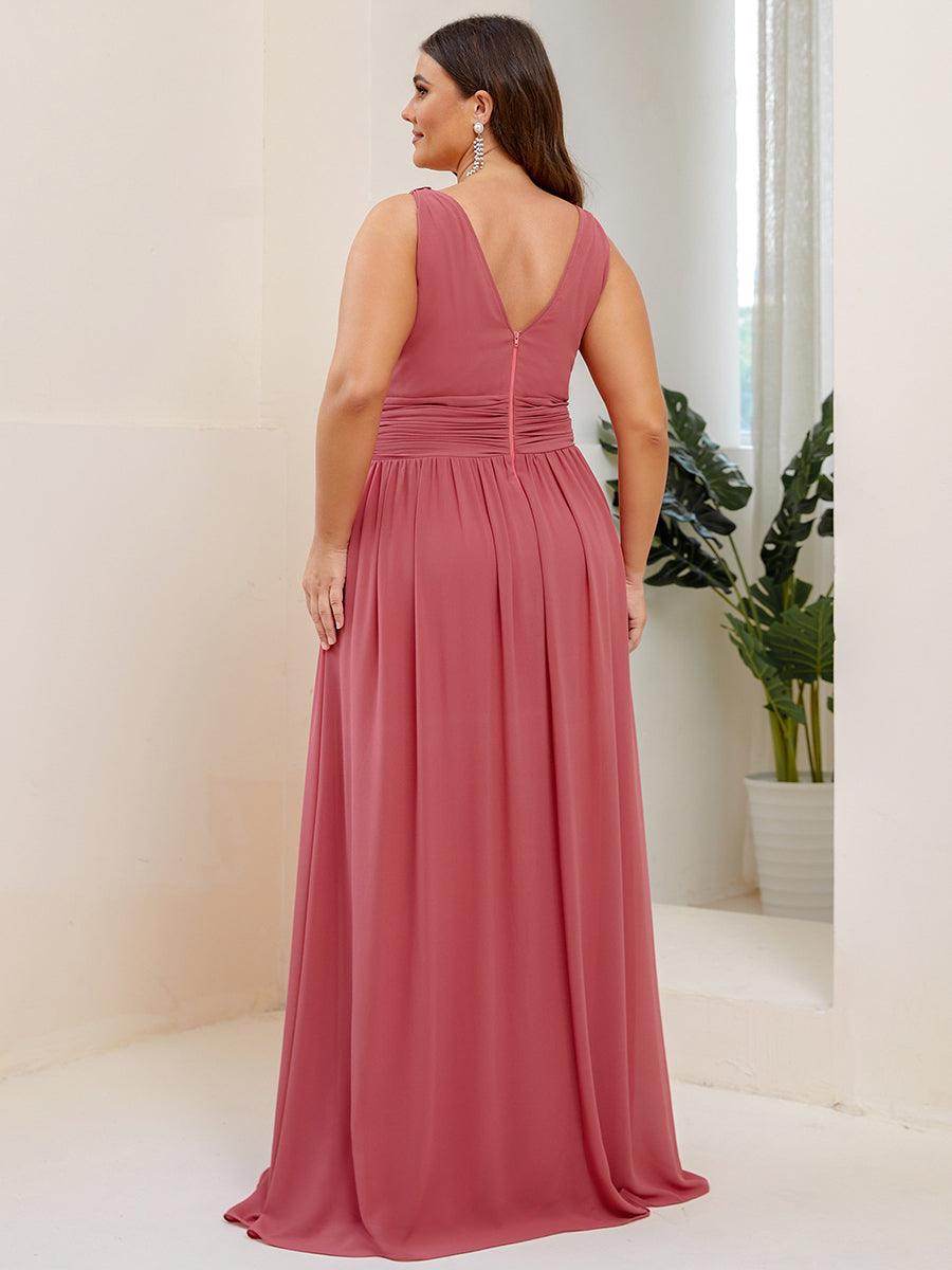 Vanessa | Sleeveless Pleated Party Dress with V-Neck