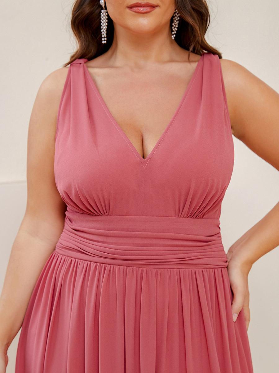 Vanessa | Sleeveless Pleated Party Dress with V-Neck