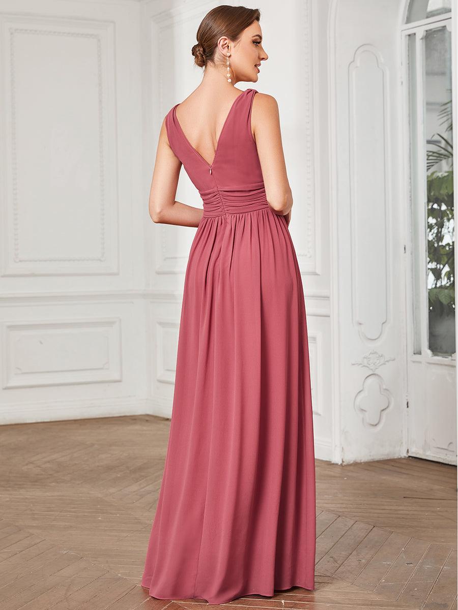 Vanessa | Sleeveless Pleated Party Dress with V-Neck