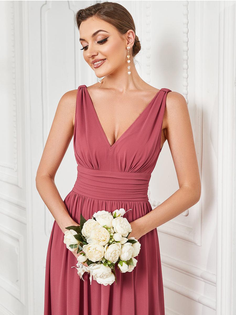 Vanessa | Sleeveless Pleated Party Dress with V-Neck