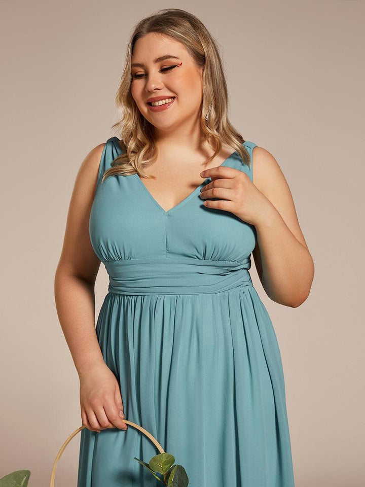 Vanessa | Sleeveless Pleated Party Dress with V-Neck