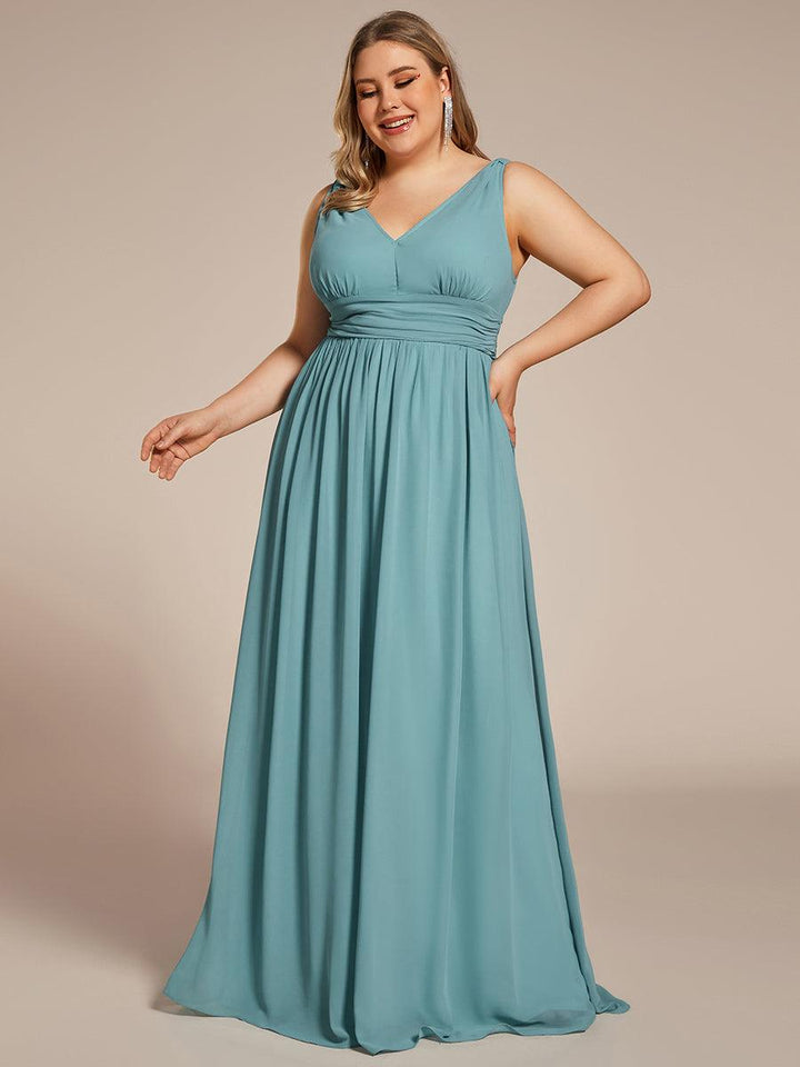 Vanessa | Sleeveless Pleated Party Dress with V-Neck